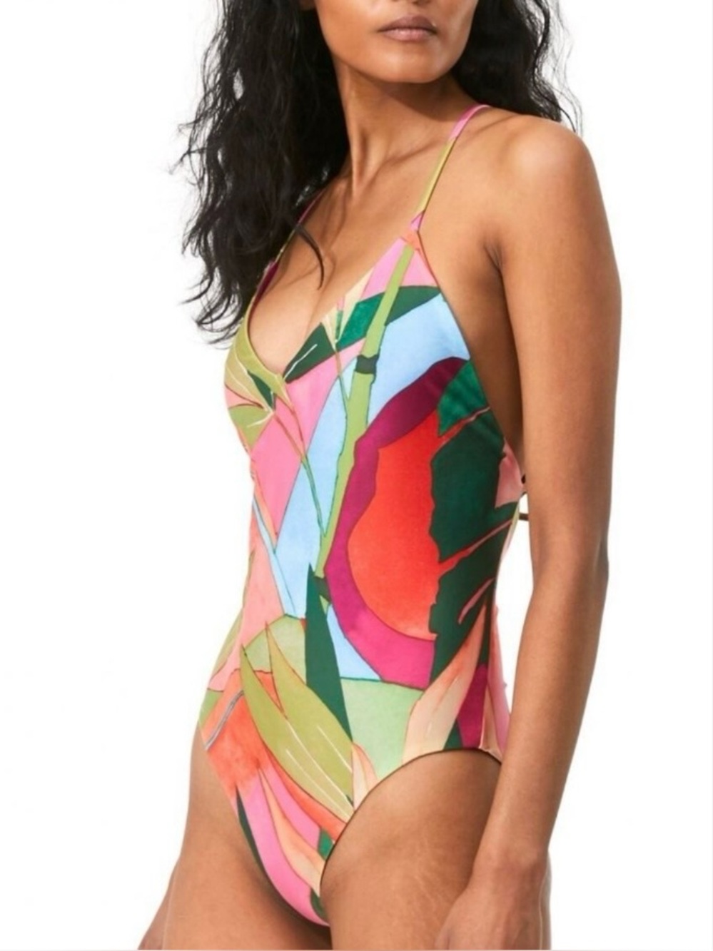 mara hoffman emma swimsuit pink multi